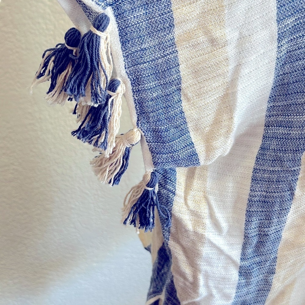 Gypsie Blu Pom Pom 100% rayon cover up top SZ SMALL NWT - Picture 10 of 14